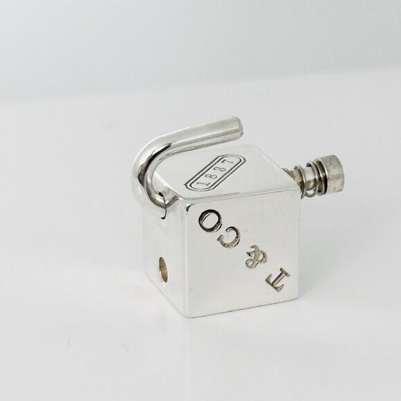 Tiffany 1837 Cube Box Square Padlock Lock Charm Pendant in Sterling Silver - Picture 5 of 7